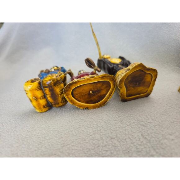 Lot 7 Gods of Good Fortune Antique Celluloid Japanese MCM Numbered - Picture 6 of 14